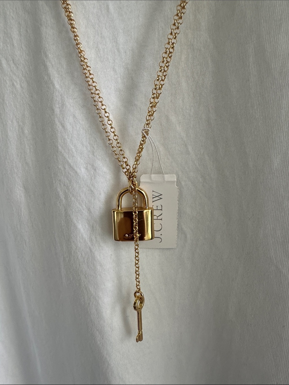 J. Crew Metallic Lock and Key Pendant Necklace NWT - Picture 6 of 6